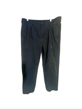 Croft & Barrow Men's Navy Pleated Chinos - Black